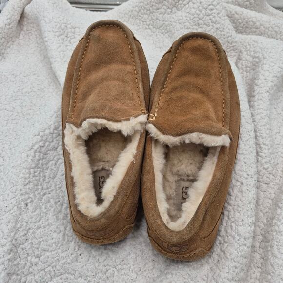 UGG Ascot Men’s Slippers Chestnut shearling leather men's size 11 - Picture 2 of 6